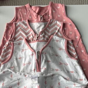 Adorable Pink and White Baby Sleep Sacks